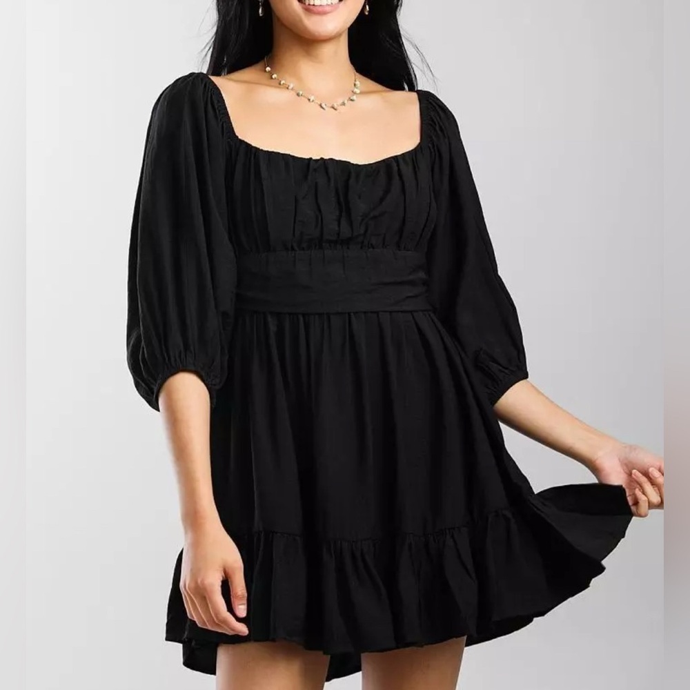 HYFVE black balloon sleeve dress, small